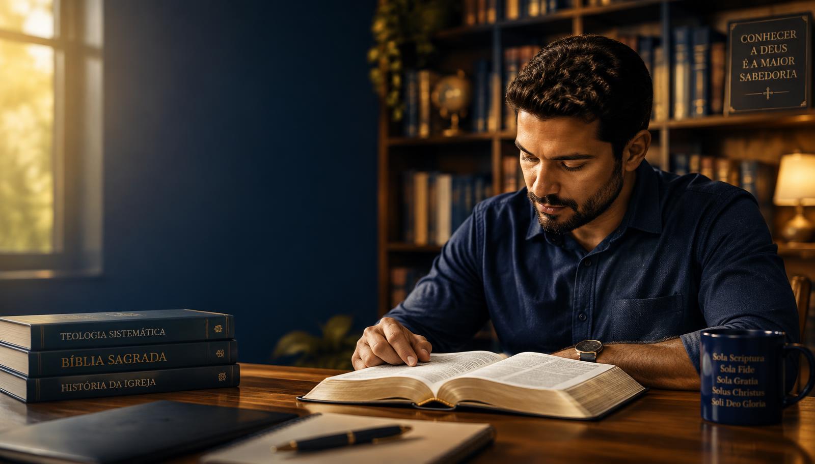 Estudante lendo a Bíblia